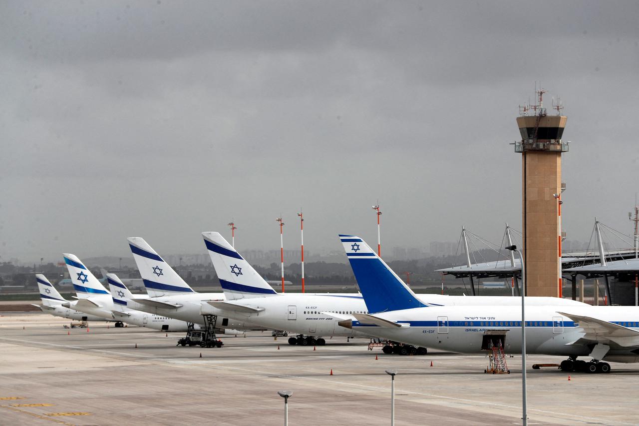 FILE PHOTO: El Al Israel Airlines planes are seen on the tarmac at Ben Gurion International airport in Lod, near Tel Aviv, Israel