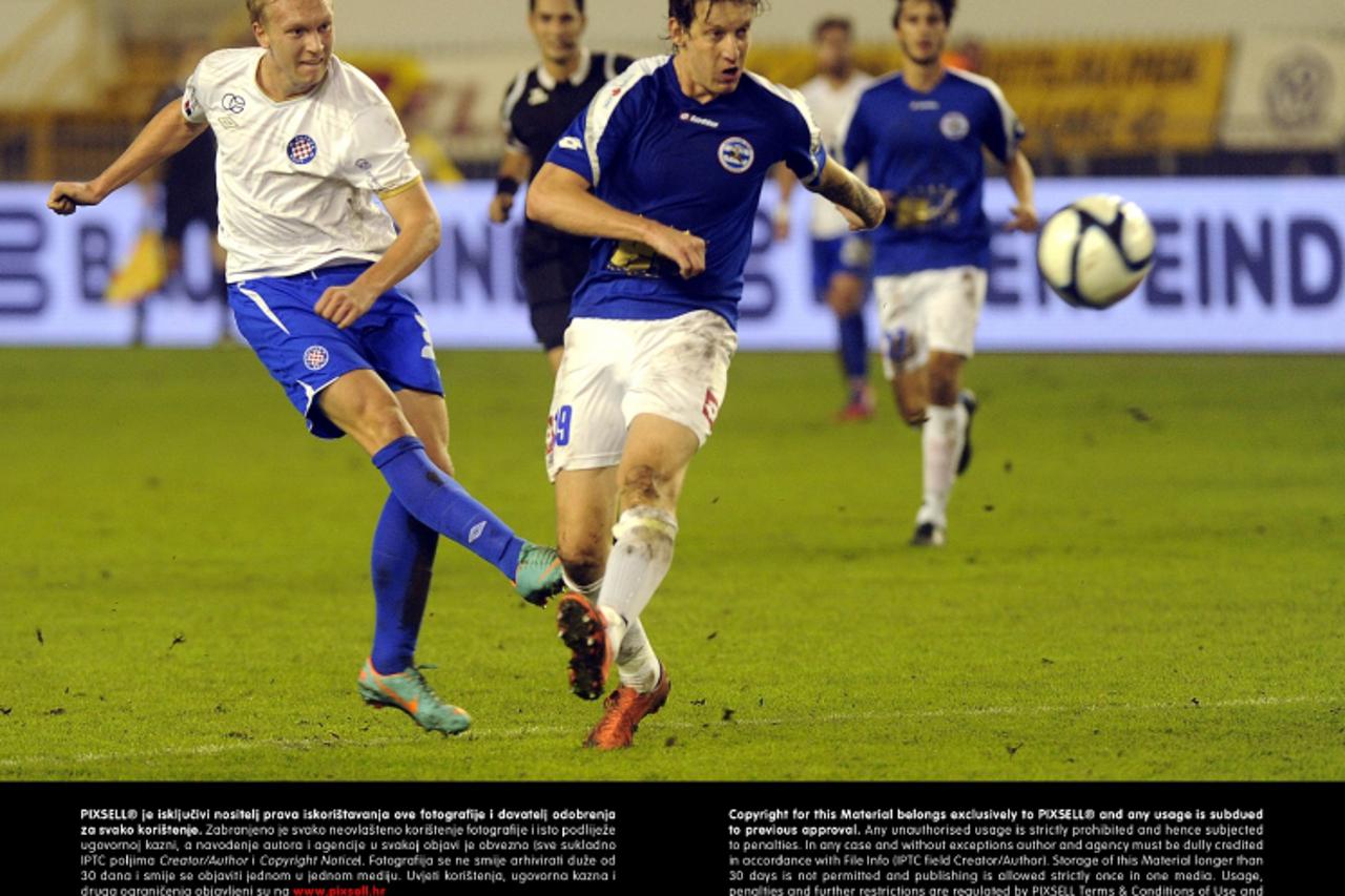 '04.11.2012., Split - Poljud, 1. HNL, 14. kolo MAXtv, HNK Hajduk - NK Zadar. Tomislav Kis i Igor Prahic. Photo: Tino Juric/PIXSELL'