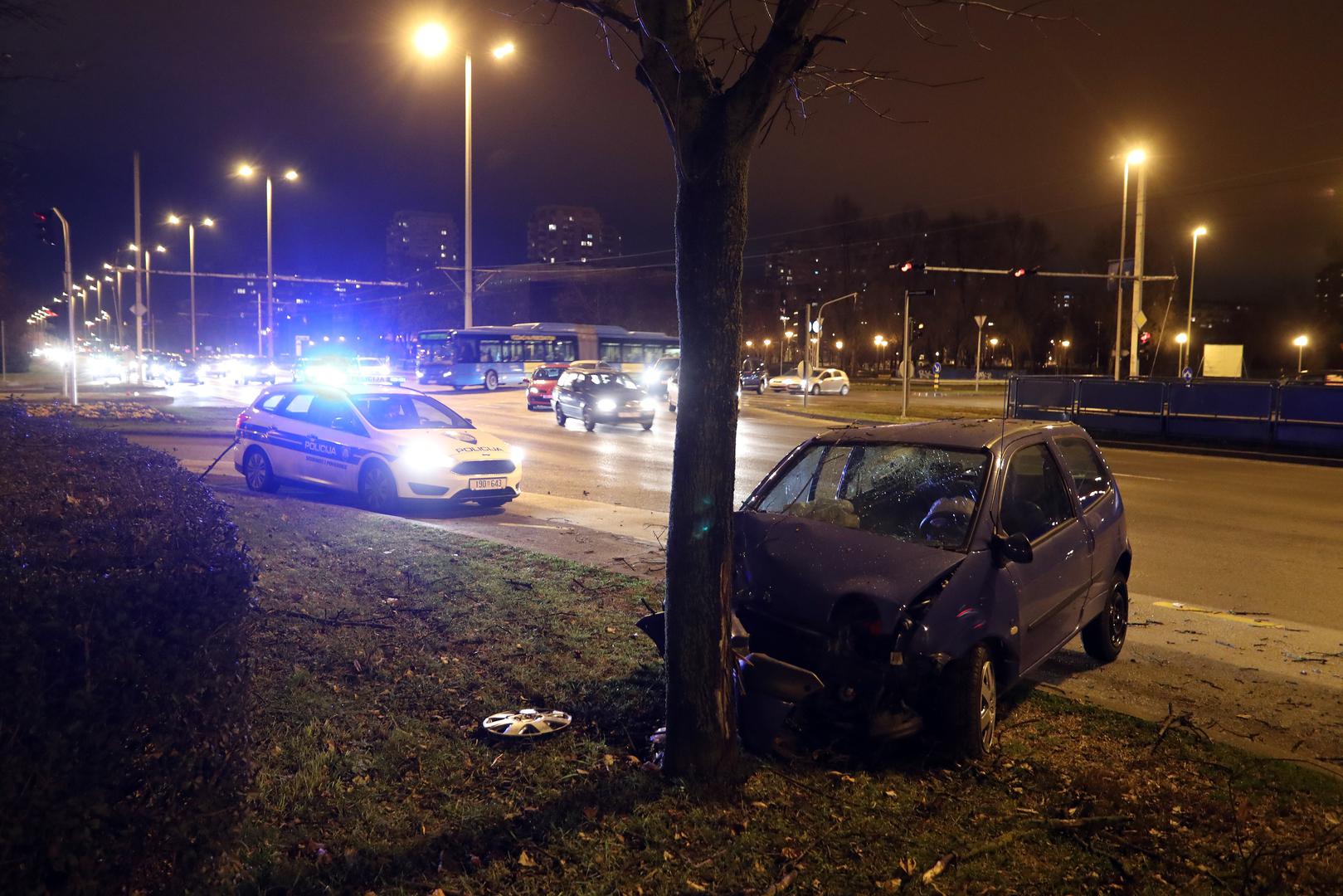 Vozač se Renault Twingom zabio u drvo uz cestu.