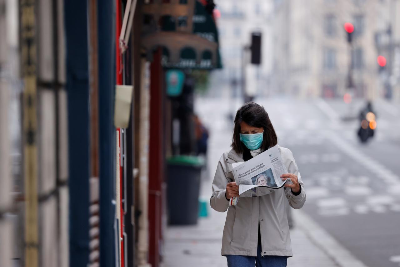 The deserted Ile Saint Louis in Paris as a lockdown is imposed to slow the rate of the coronavirus disease (COVID-19) in France