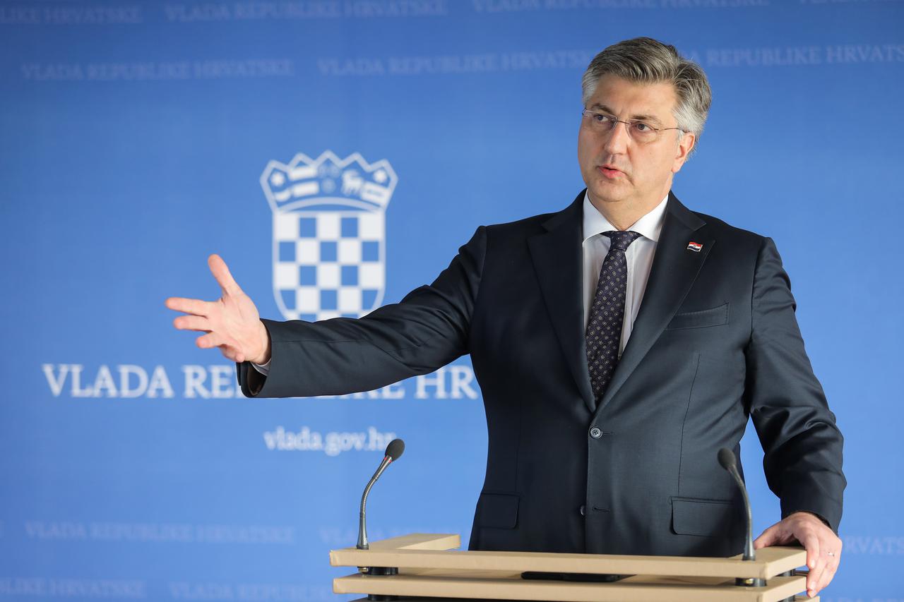 Zagreb: Andrej Plenković dao je izjavu za medije nakon sjednice Vlade