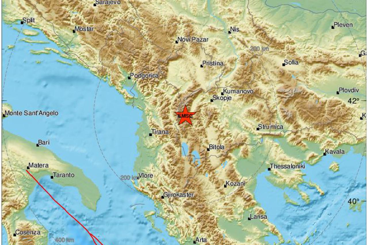 Potres u Makedoniji magnitude 4.9