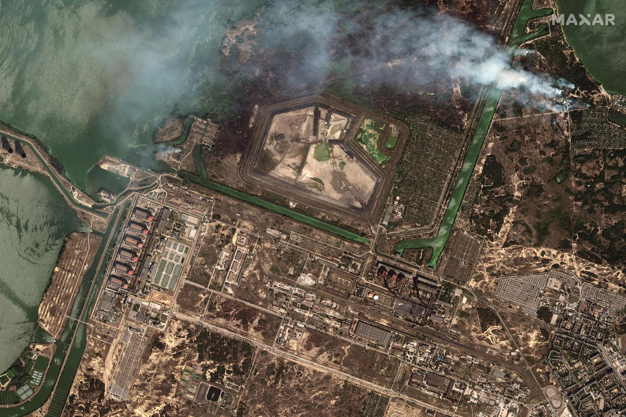 A satellite imagery shows an overview of Zaporizhzhia nuclear power plant