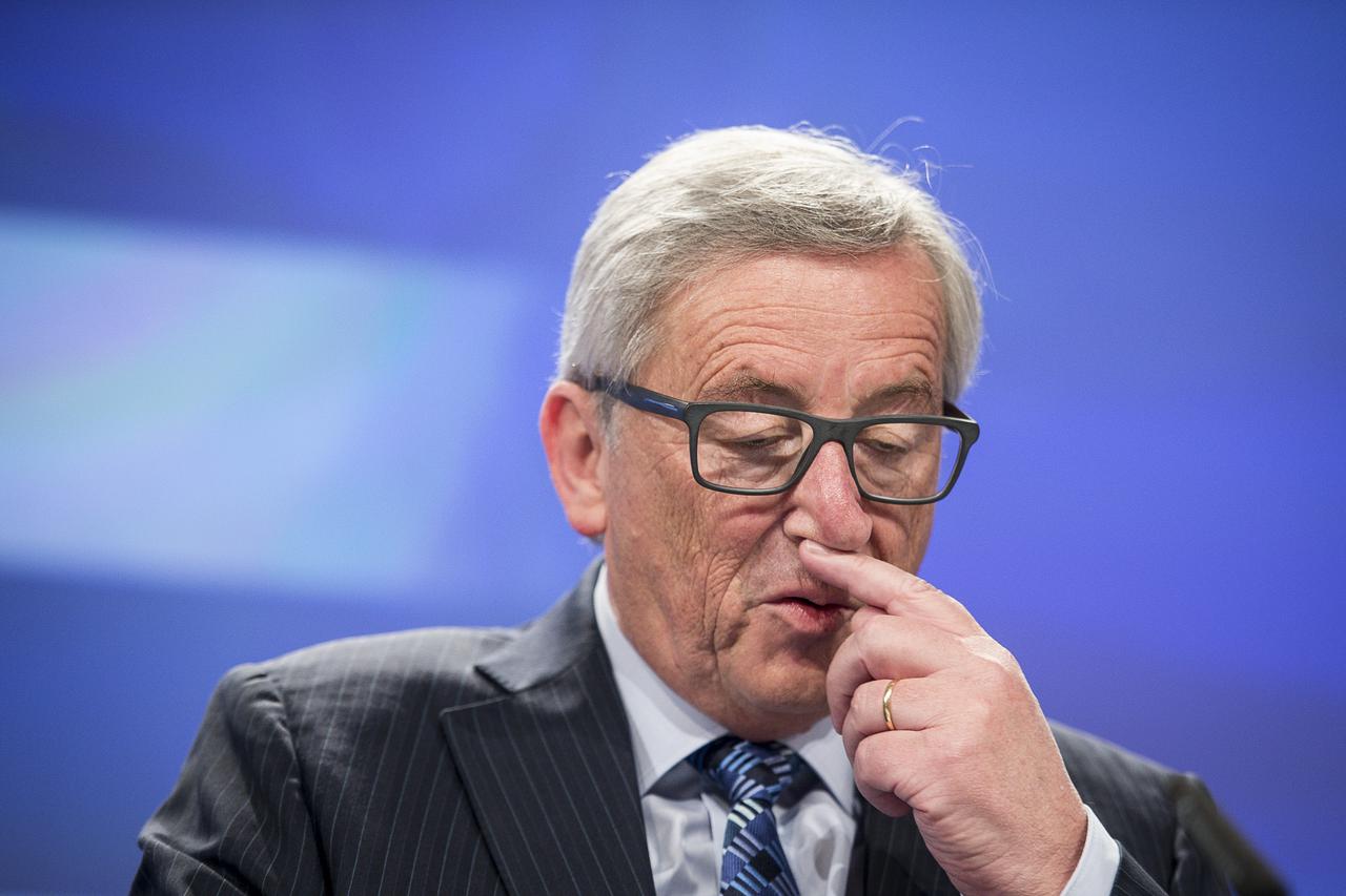 Jean-Claude Juncker , the president of the European Commission holds a press conference on the Greek Crisis at European Commission headquarters in Brussels, Belgium on 29.06.2015 Juncker urged Greeks to vote 'yes' in the bailout referendum and against the