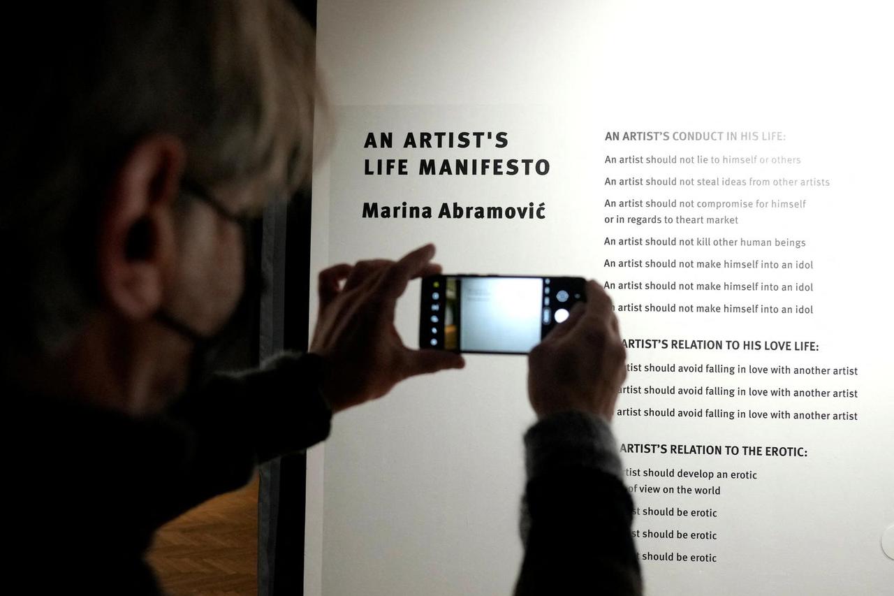 Artist Marina Abramovic attends her exhibition in Kaunas