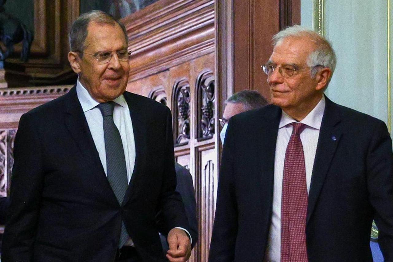 Russia's Foreign Minister Lavrov meets with EU envoy Borrell