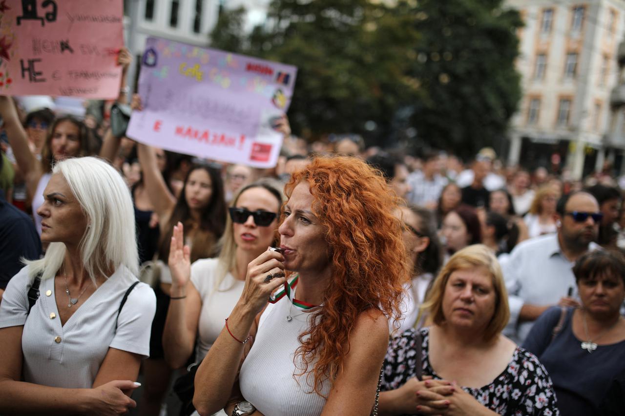 Bulgarians demonstrate against violence against women in Sofia
