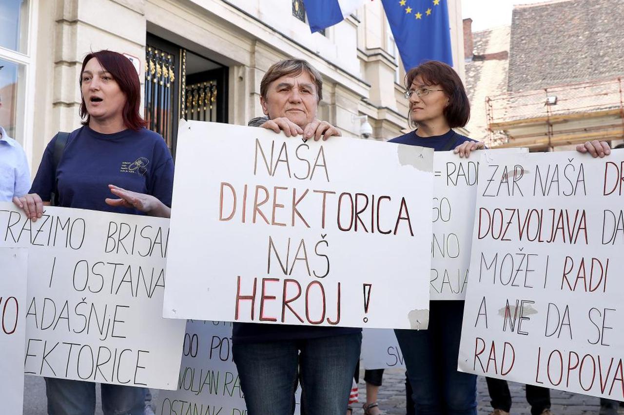 Radnici tvrtke Meiso iz Goričana prosvjedovali su ispred Sabora
