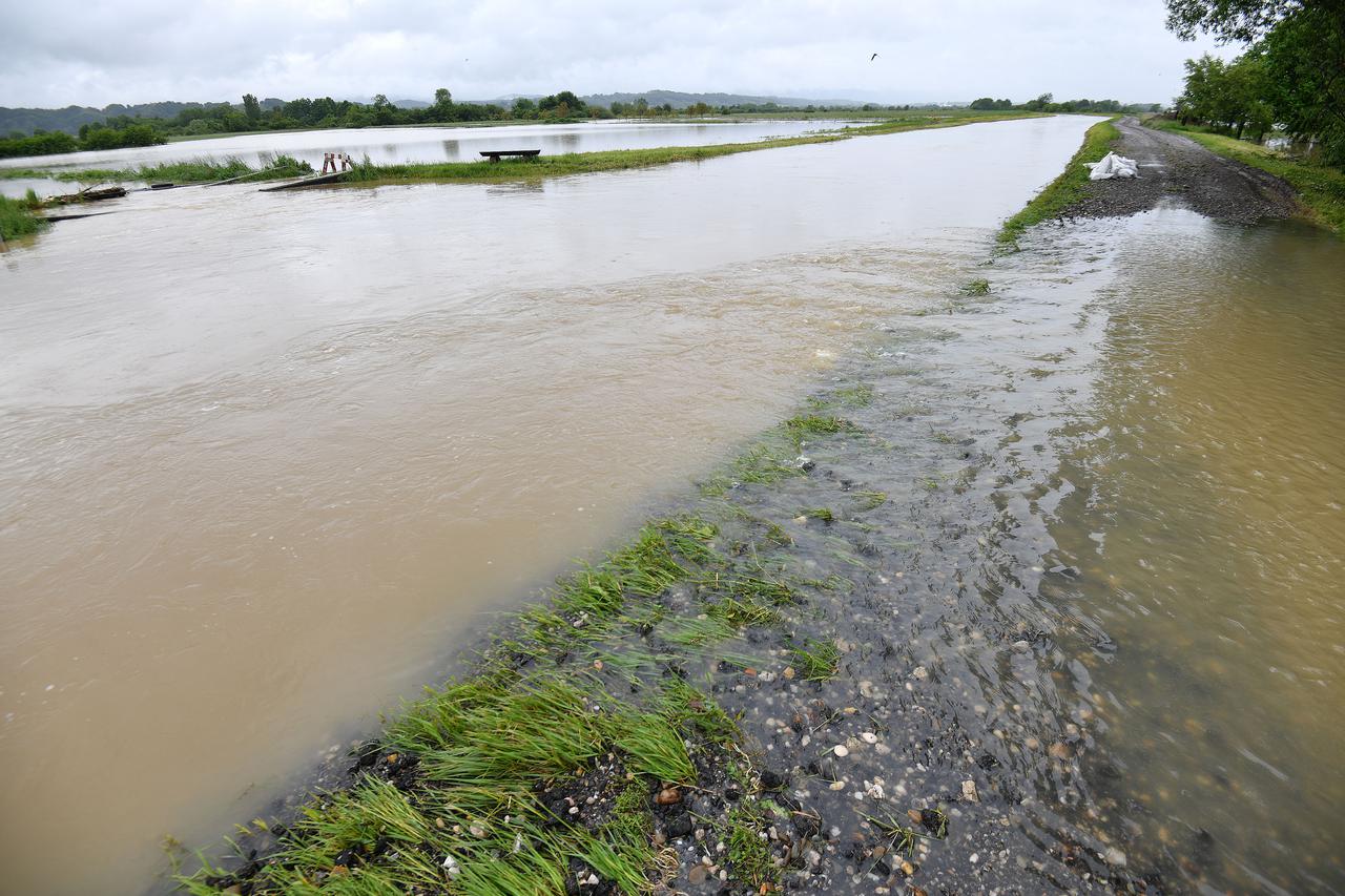 Poplavljeno područje u naselju Krkanec u Varaždinskoj županiji