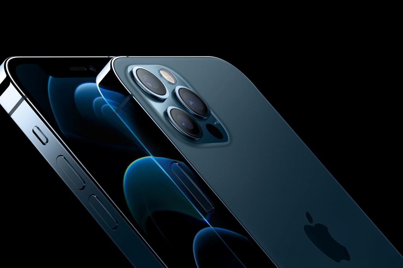 Apple's iPhone 12 Pro and iPhone 12 Pro Max are seen in an illustration released in Cupertino