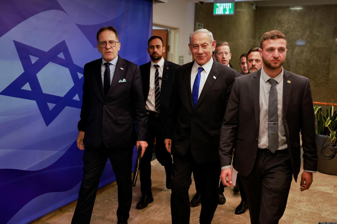 Weekly cabinet meeting at the Israeli Prime Minister's office in Jerusalem
