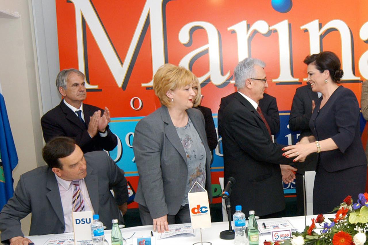\'01.02.2011., Sisak - Svoje koalcijske partnere sa posljednjih lokalnih izbora zupanica Marina Lovric Merzel nagradila je dobro placenim savjetnickim mjestima i clanstvima u upravnim tijelima.(ARHIVA