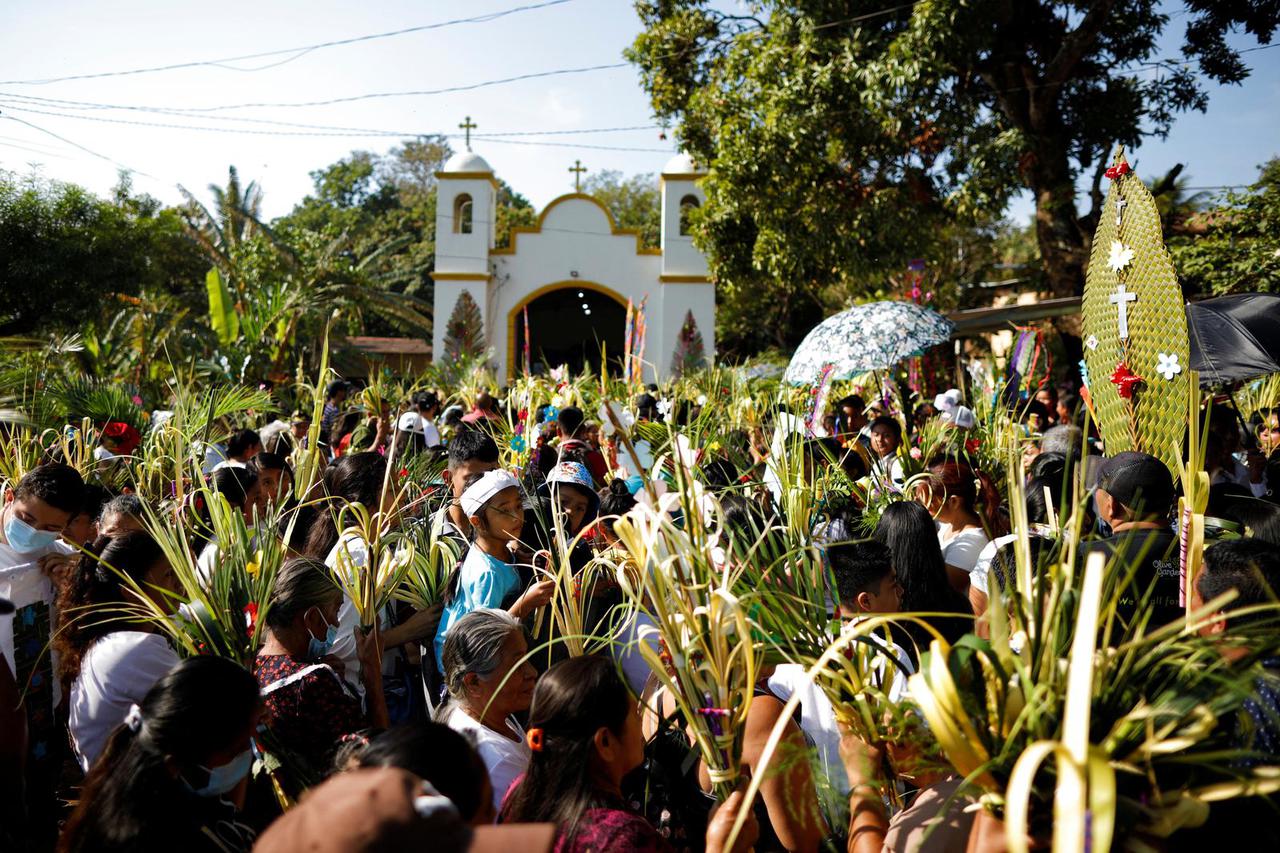 Palm Sunday procession in Nahuizalco