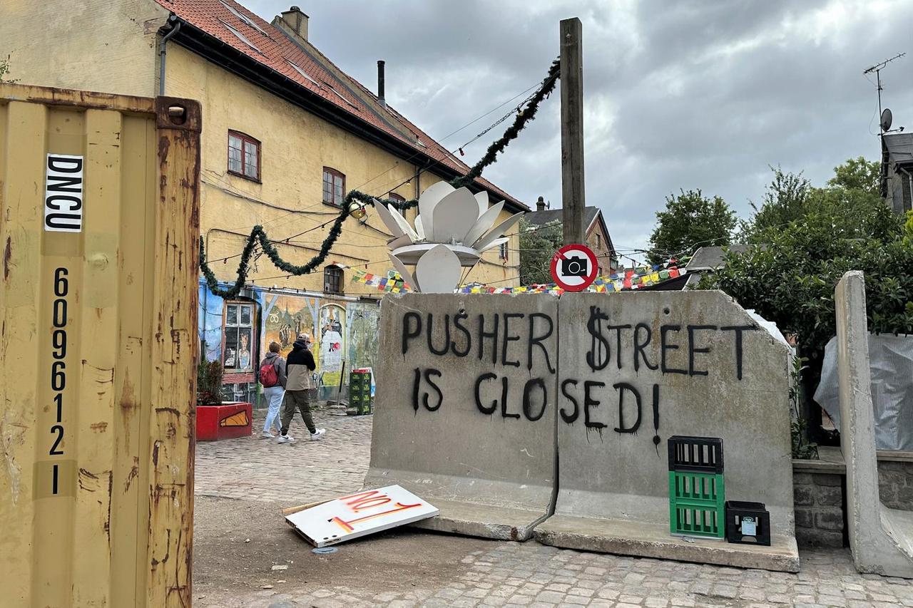 Pusher Street in Christiania blocked