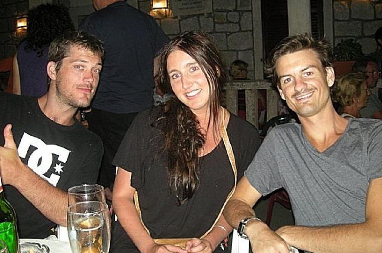 'Leigh Eltringham, Daniel\'s girlfriend Lara Lynch and Daniel Reddie in one of the last photos taken in Croatia before Daniel\'s death.'