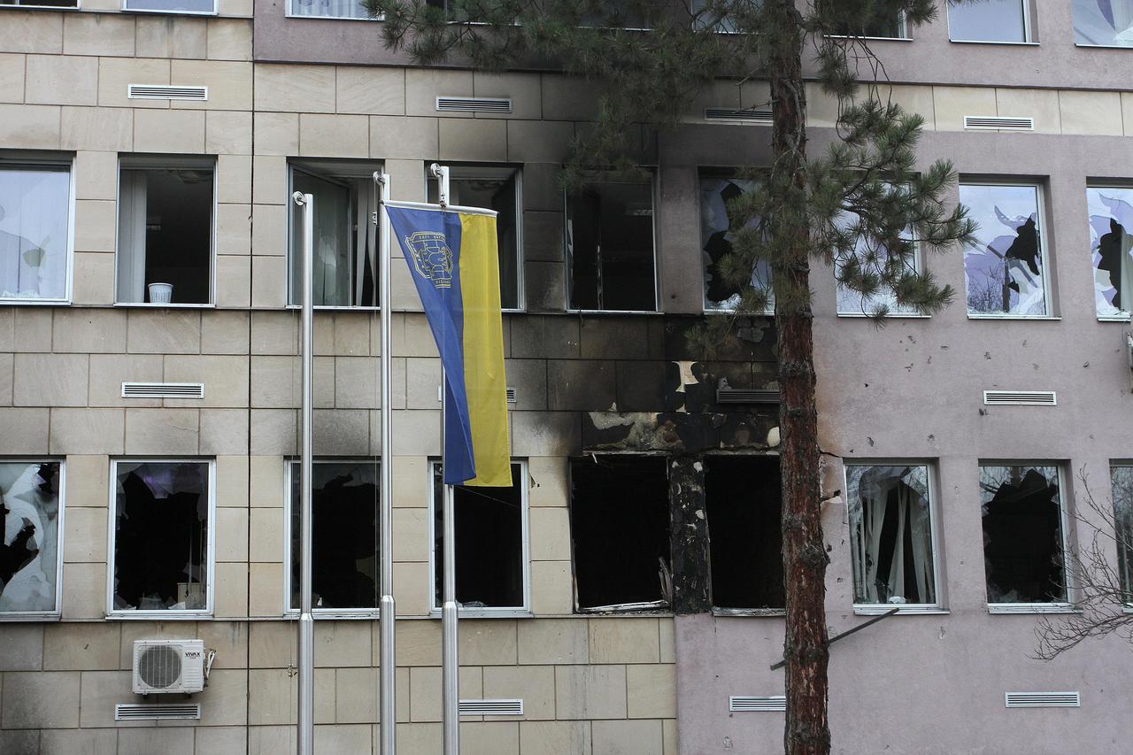 Bosna - uništene zgrade nakon prosvjeda