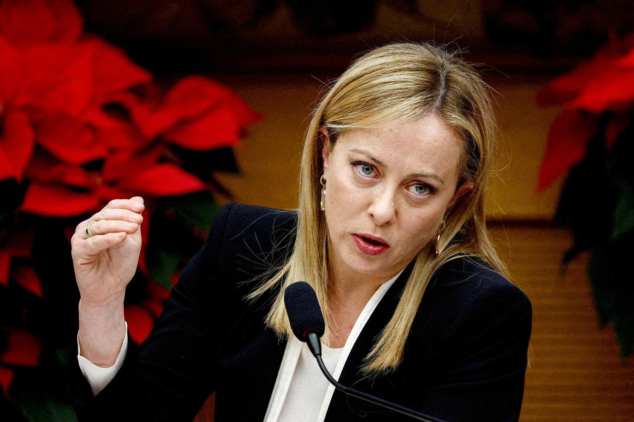 FILE PHOTO: Italy's PM Meloni holds her end-of-year news conference in Rome