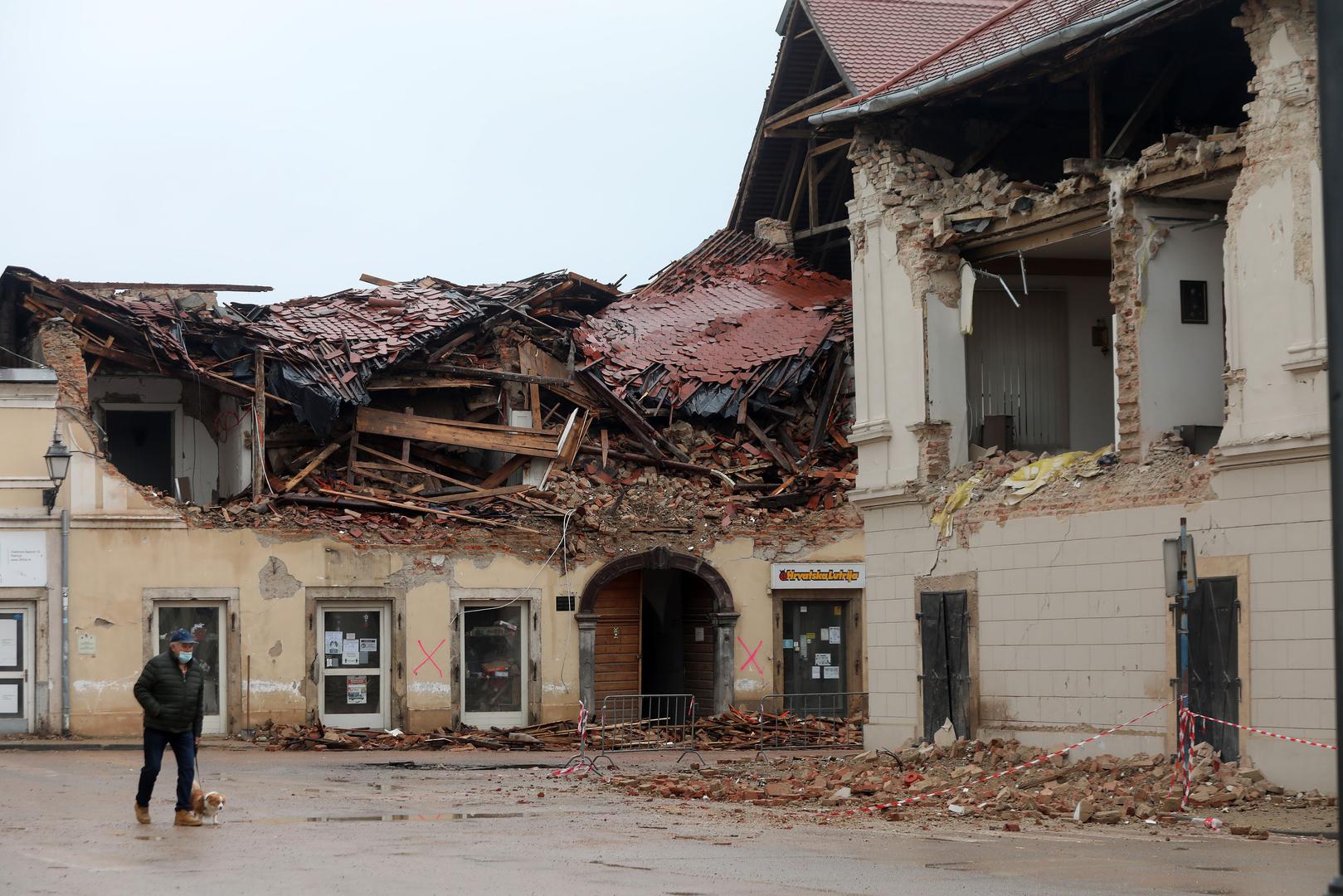 03.01.2021., Petrinja - Razrusen centar grada od potresa. Photo: Marin Tironi/PIXSELL
