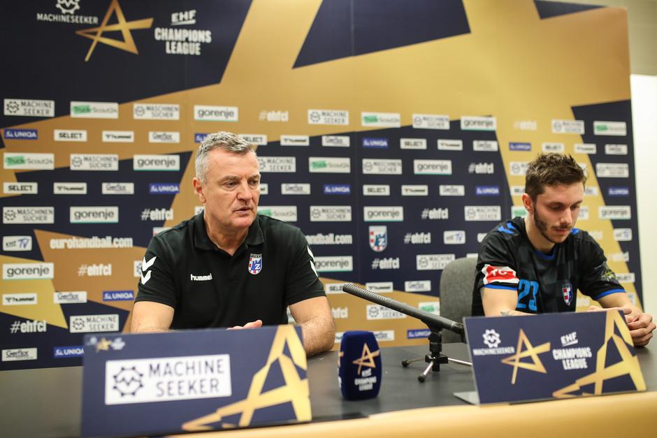 Zagreb: Konferencija za medije nakon utakmice EHF Lige prvaka između PPD Zagreba i Wisle lock