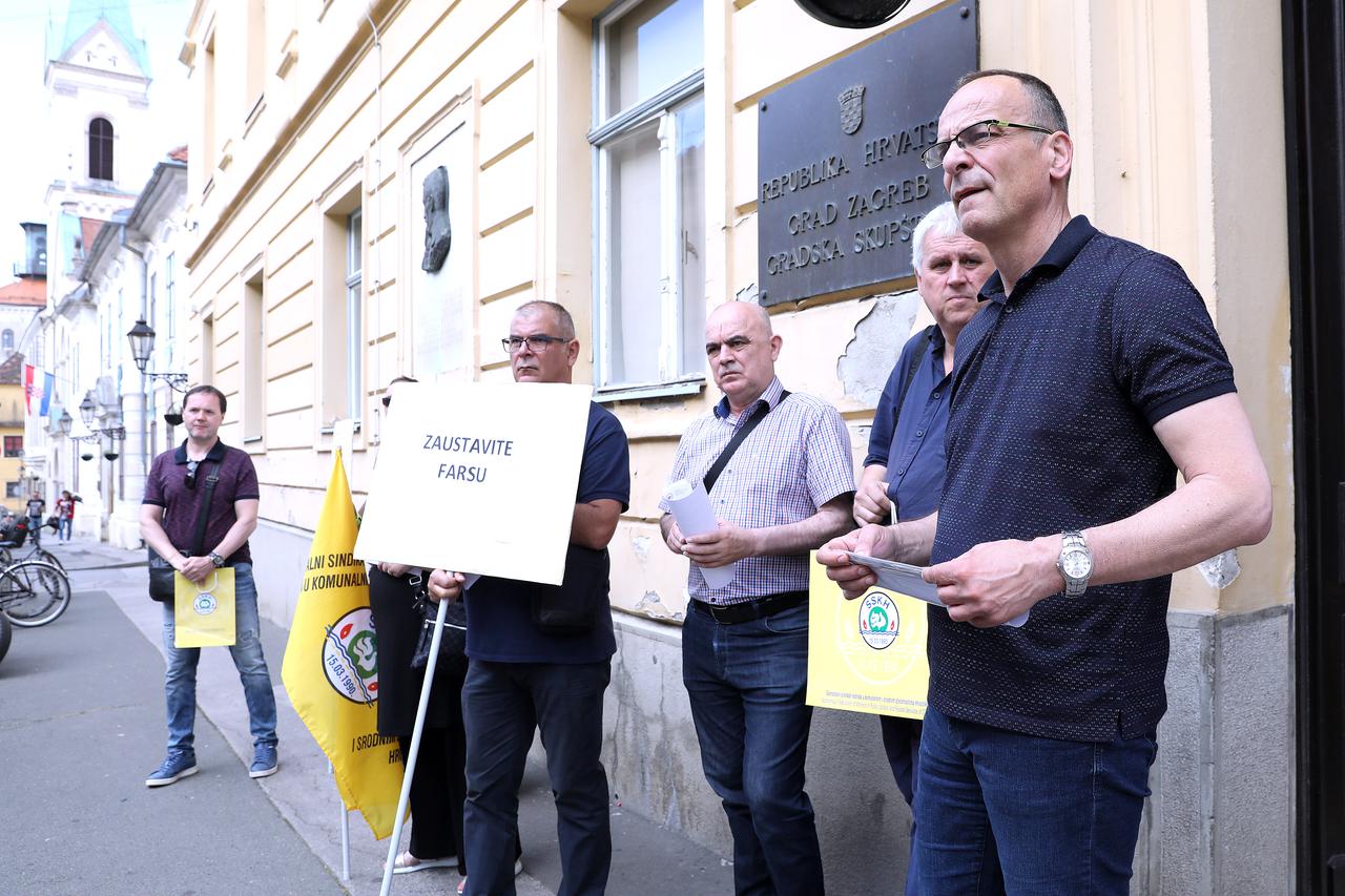 Zagreb: Predstavnici sindikata Holdinga prosvjedovali su zbog otkaza