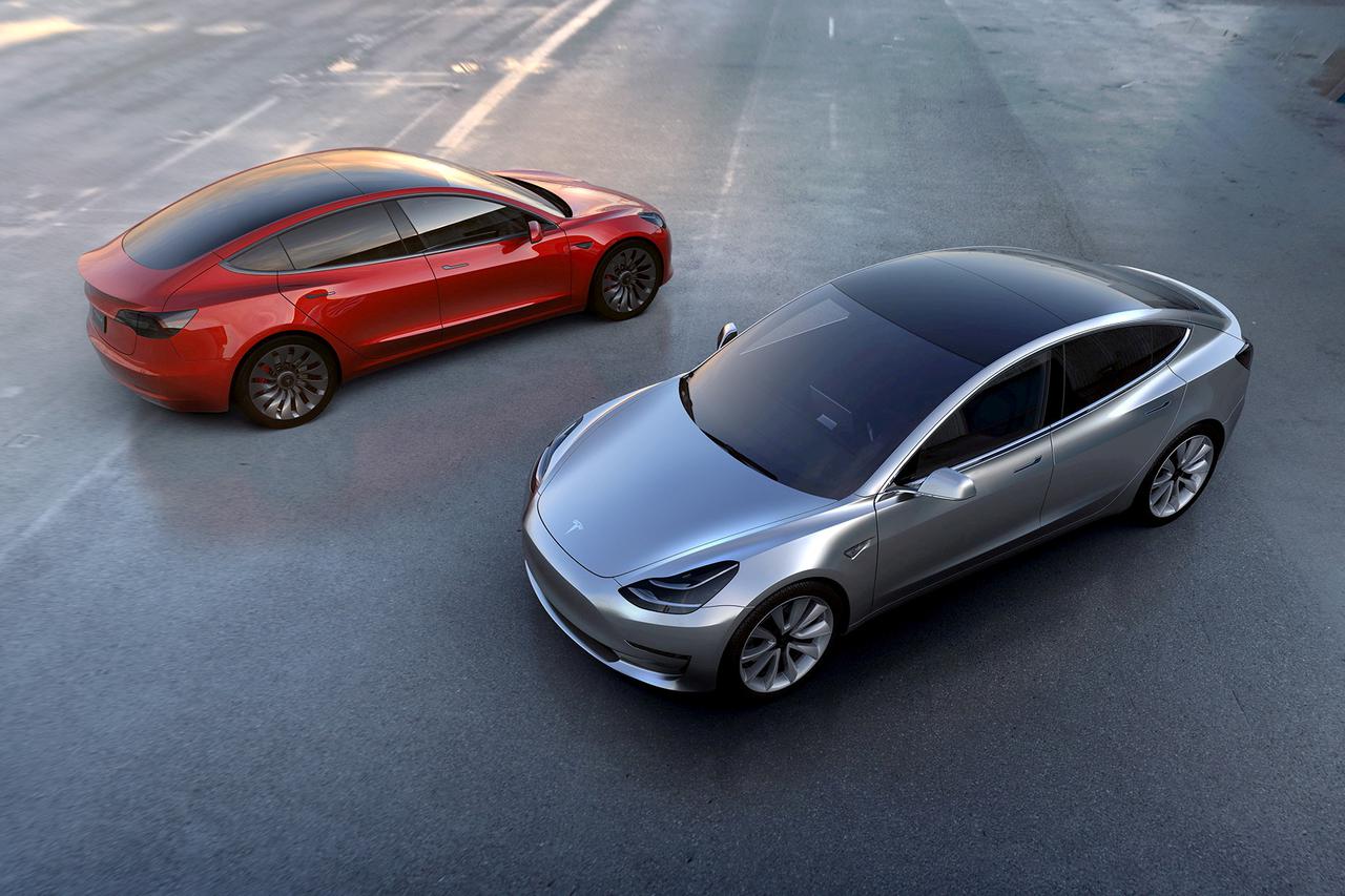 Handout of Tesla Motors' mass-market Model 3 electric cars Tesla Motors' mass-market Model 3 electric cars are seen in this handout picture from Tesla Motors on March 31, 2016.   Tesla Motors/Handout via Reuters/File Photo    ATTENTION EDITORS - THIS IMAG