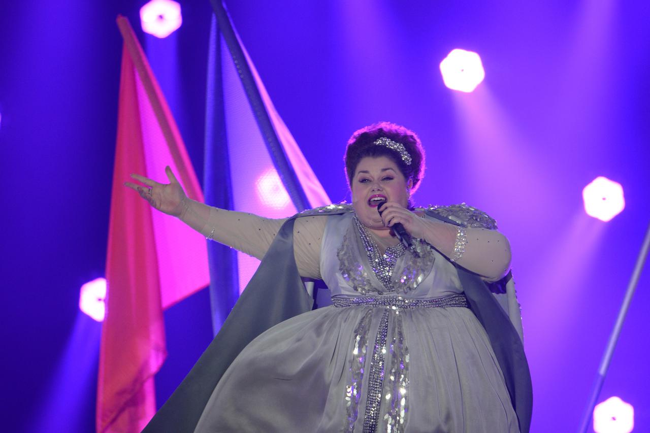 Bojana Stamenov representing Serbia performs during the first Semi Final of the Eurovision Song Contest 2015 in Vienna, Austria, 19 May 2015. The grand final of the 60th annual Eurovision Song Contest (ESC) will take place on 23 May 2015. Photo: Julian St