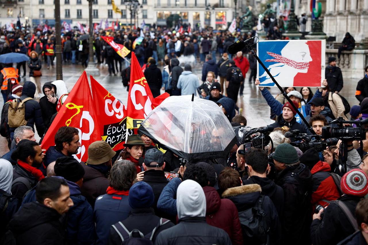 Protest after Constitutional Council decision on pension reform in Paris