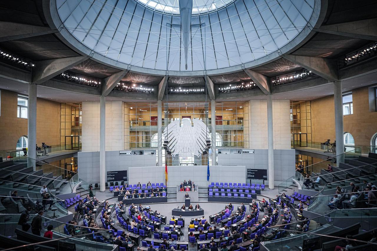 Members debate in the plenary session in the German Bundestag