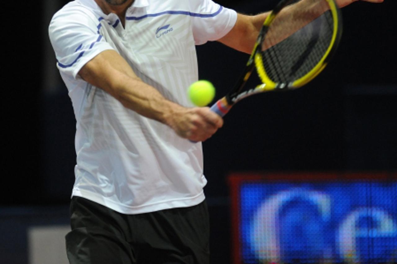 '07.02.2013., Dom sportova, Zagreb - ATP teniski turnir PBZ Zagreb Indoors 2013. Ivan Dodig (CRO) - Ivo Karlovic (CRO). Photo: Daniel Kasap/PIXSELL'