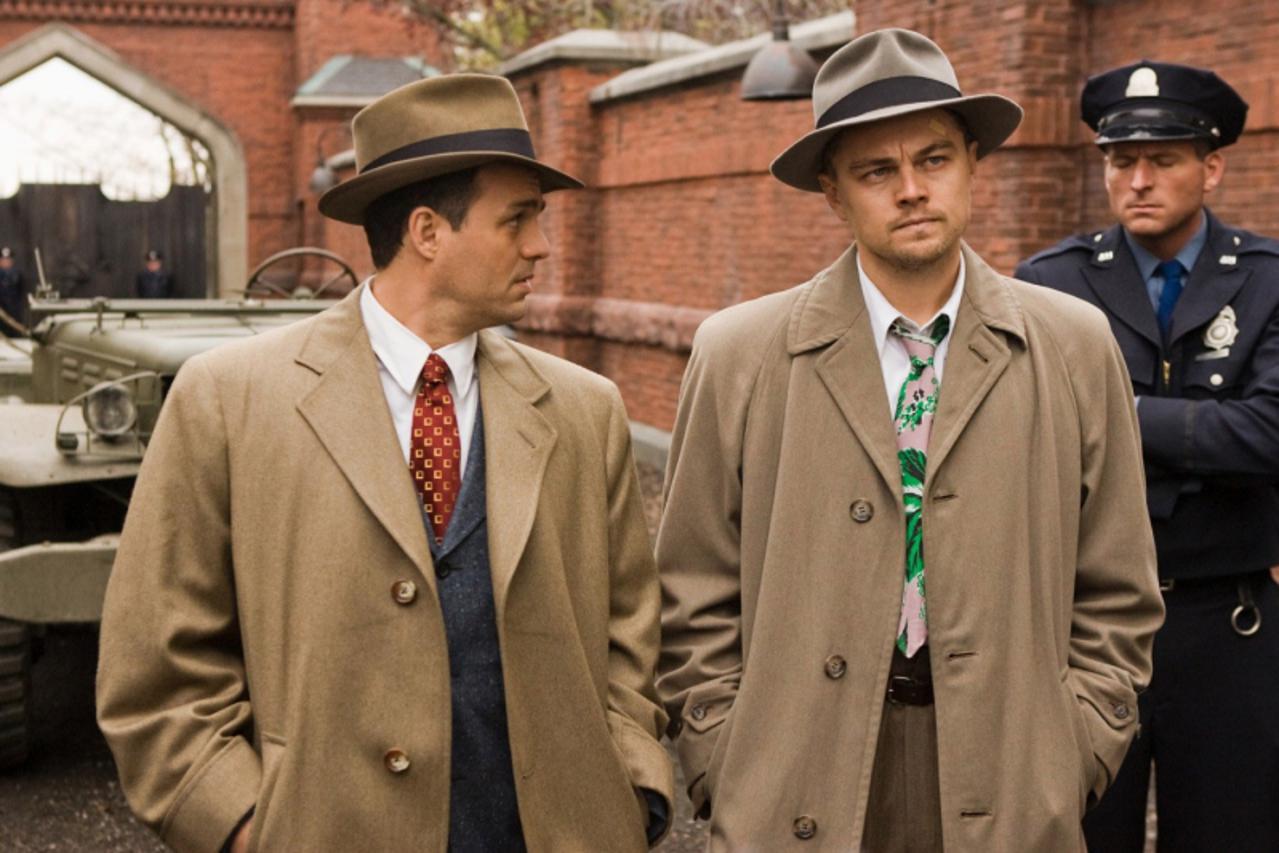'Chuck Aule (Mark Ruffalo, left) and Teddy Daniels (Leonardo DiCaprio, right) are two detectives sent from the mainland to investigate a  mysterious disappearance on an island prison for the criminall