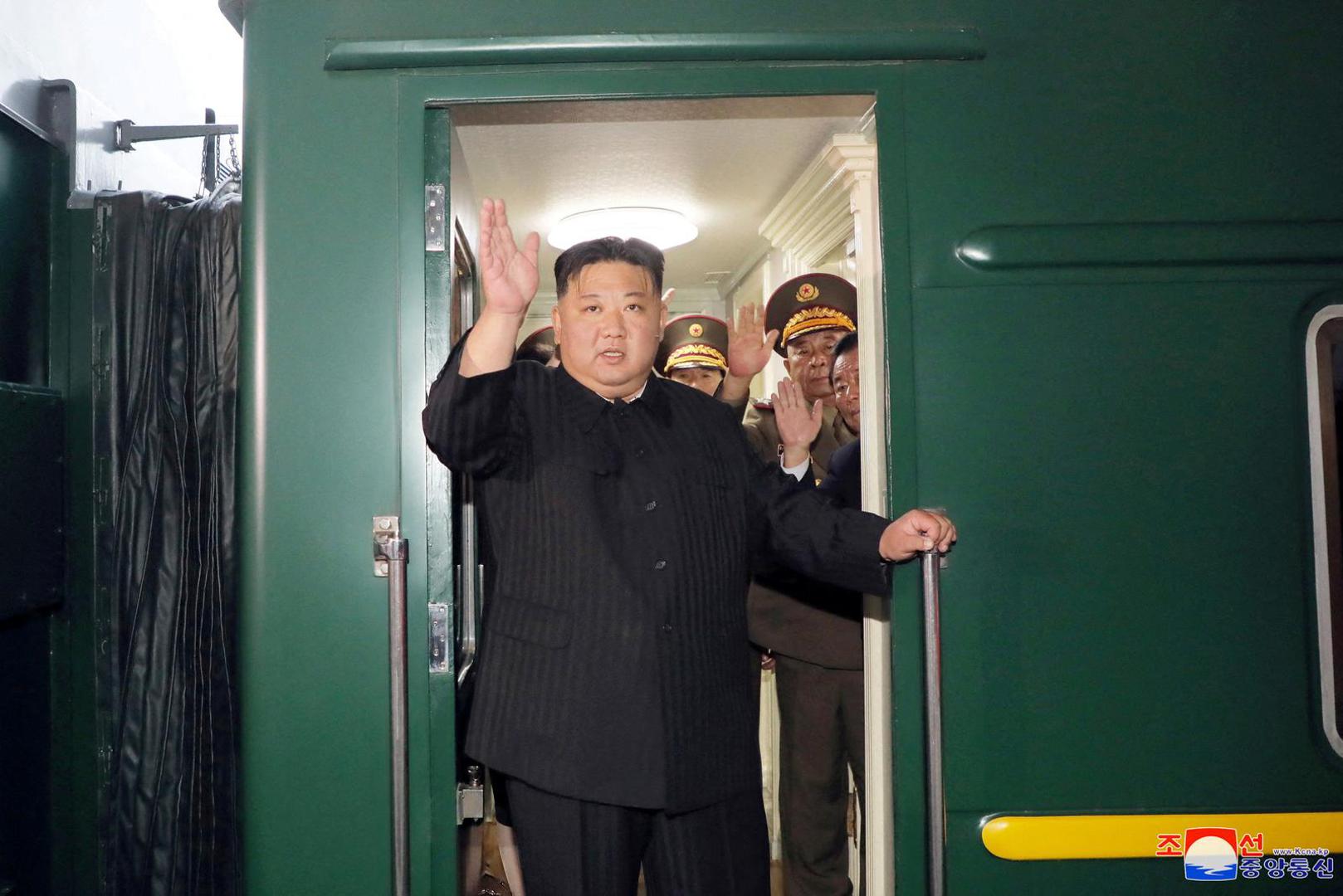 North Korean leader Kim Jong Un waves from a private train as he departs Pyongyang, North Korea, to visit Russia, September 10, 2023, in this image released by North Korea's Korean Central News Agency on September 12, 2023.   KCNA via REUTERS    ATTENTION EDITORS - THIS IMAGE WAS PROVIDED BY A THIRD PARTY. REUTERS IS UNABLE TO INDEPENDENTLY VERIFY THIS IMAGE. NO THIRD PARTY SALES. SOUTH KOREA OUT. NO COMMERCIAL OR EDITORIAL SALES IN SOUTH KOREA.     TPX IMAGES OF THE DAY Photo: KCNA/REUTERS