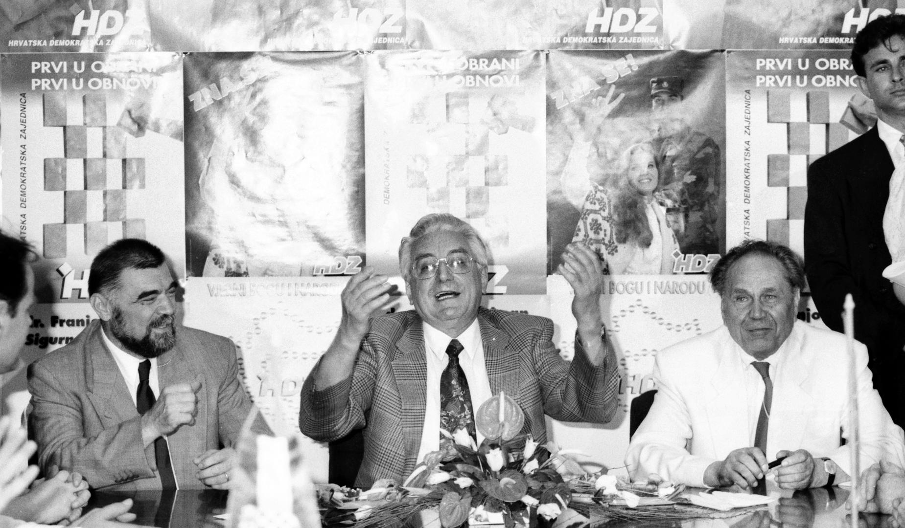 U 1. sazivu Sabora 1990. godine HDZ je u Društveno političkom vijeću (koje se smatra pandanom kasnijih saziva Zastupničkog doma Sabora) imao 55 od ukupno 80 zastupnika. 