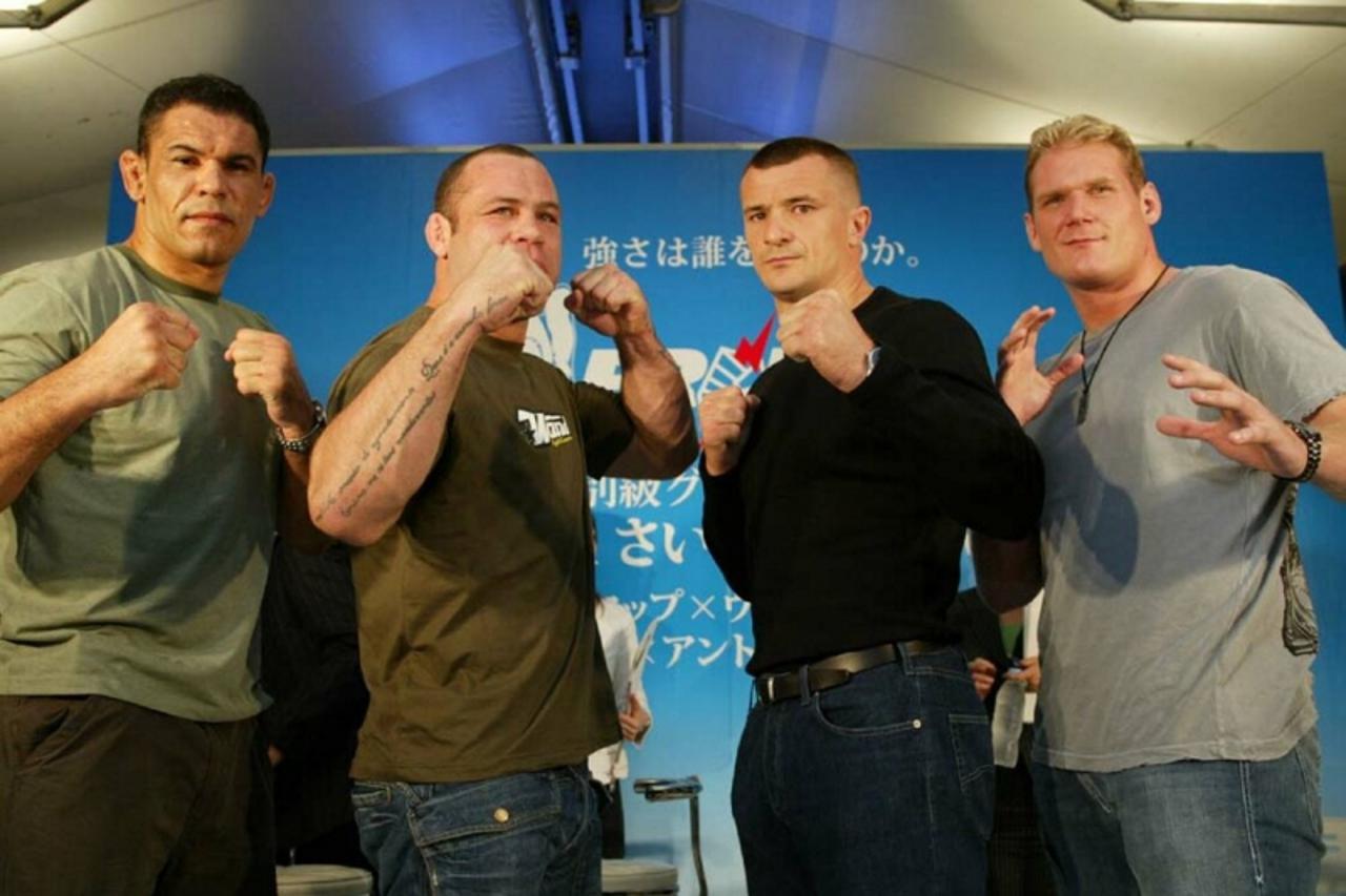 'Ultimate fight, Tokio, 08.09.2006 Finalisti Grand Prixa (sljeva): Minotaur, Silva, Cro Cop i Barnett Photo: Dream Stage Entertainment'
