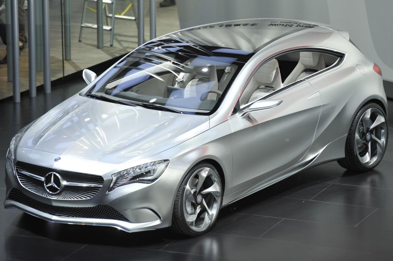 \'A Mercedes Class A concept car is displayed at the Shanghai Auto Show in Shanghai on April 20, 2011. About 2,000 car and parts makers from 20 countries are participating in the Shanghai auto show, s