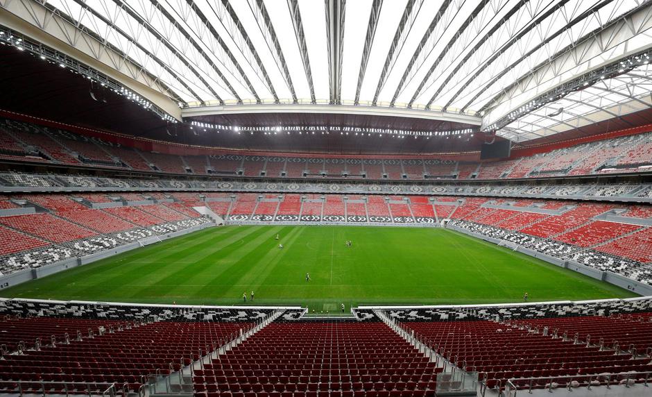FILE PHOTO: A general view shows the Al Bayt stadium, built for the upcoming 2022 FIFA World Cup soccer championship, during a stadium tour in Al Khor
