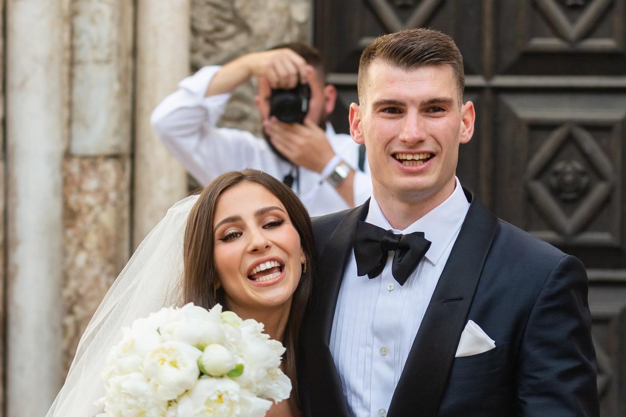 Zadar: Vjenčanje Dominika Livakovića i njegove odabranice Helene Matić