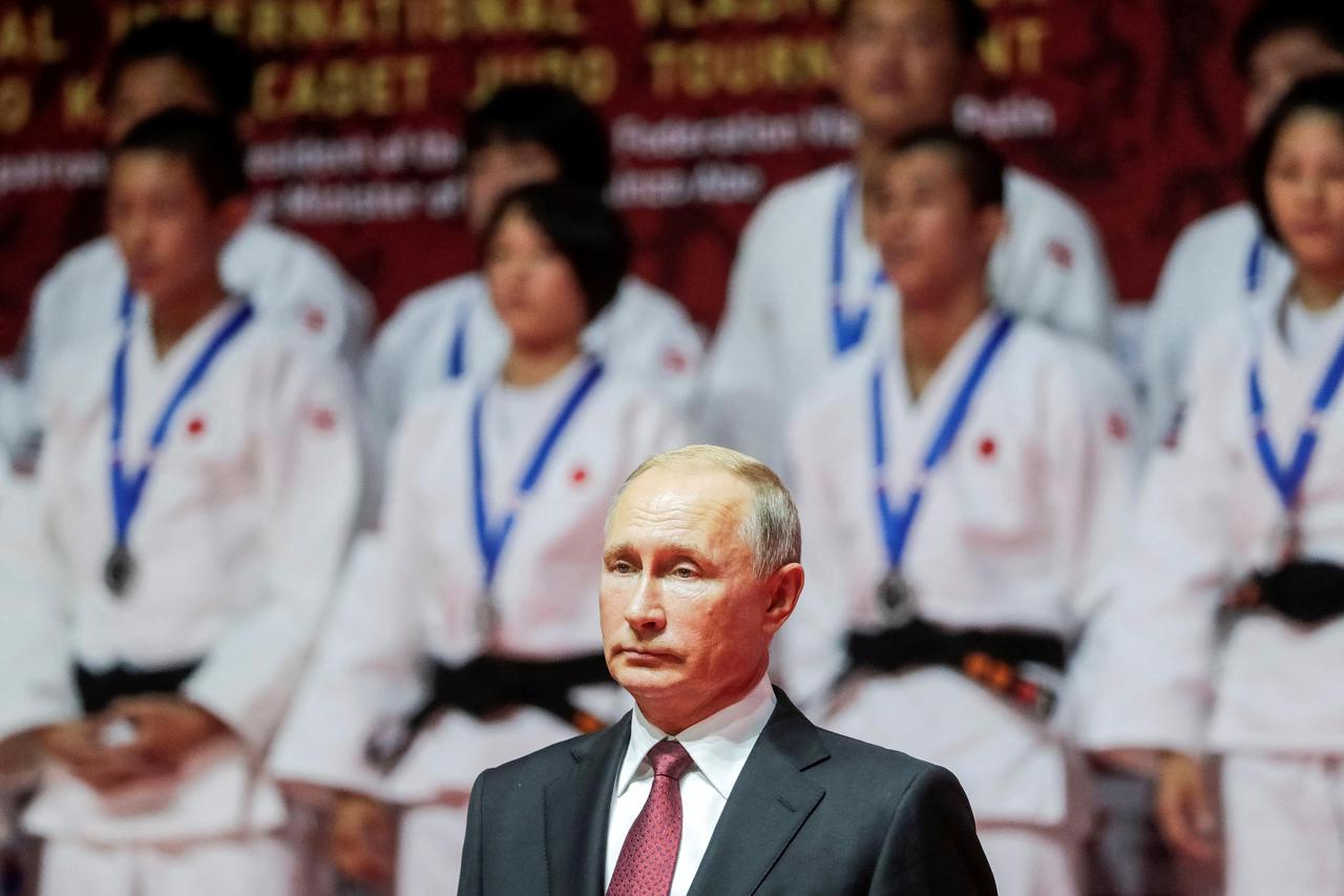 FILE PHOTO: Russian President Putin attends an international judo tournament in Vladivostok