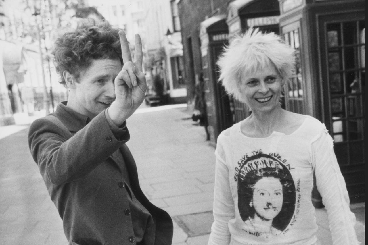 Malcolm McLaren, manager of the Sex Pistols and girlfriend Vivienne Westwood leaving court Credit: The Sun Photo: NI Syndication/PIXSELLPhoto: NI Syndication/PIXSELL