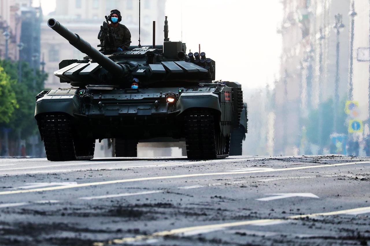 Military hardware takes part in rehearsal of Victory Day parade in Moscow