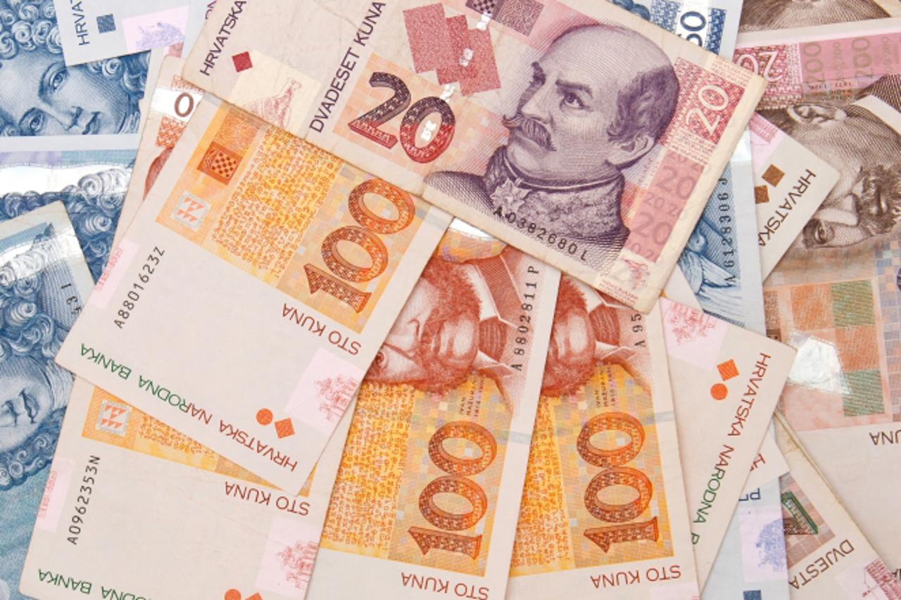 'Croatian Kuna banknotes for background use'
