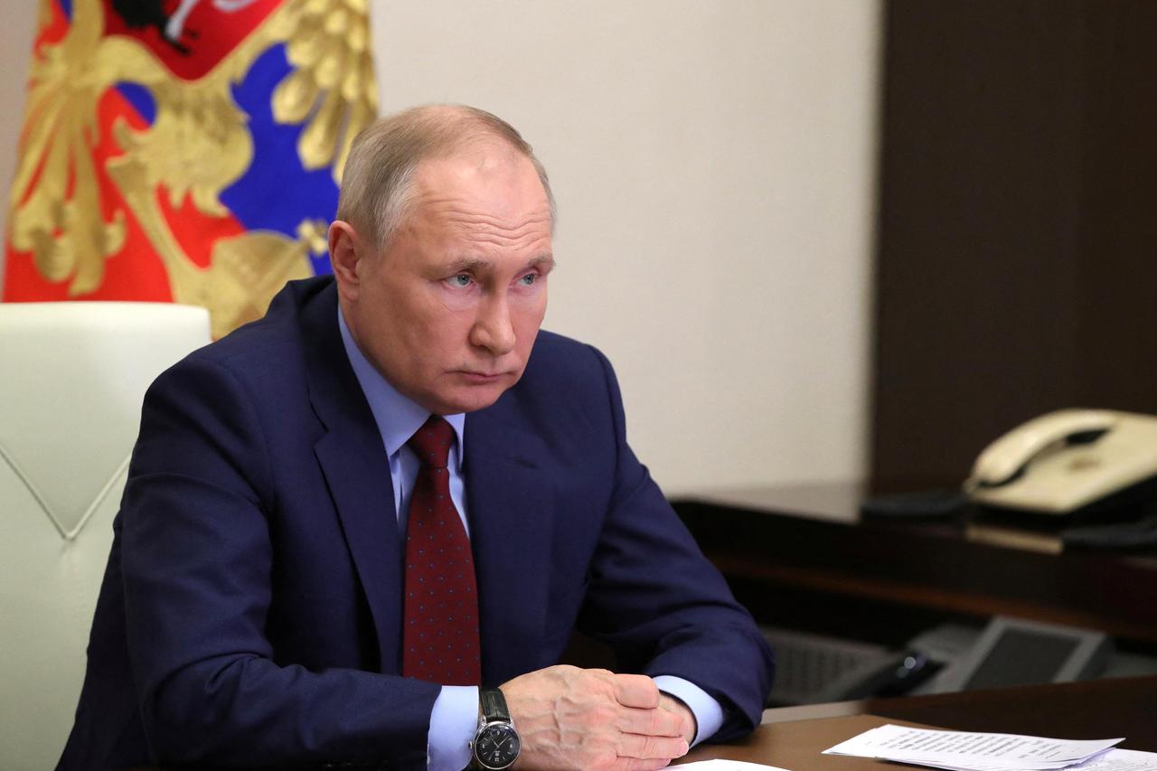 Russian President Putin chairs a meeting on agricultural and fish industries outside Moscow