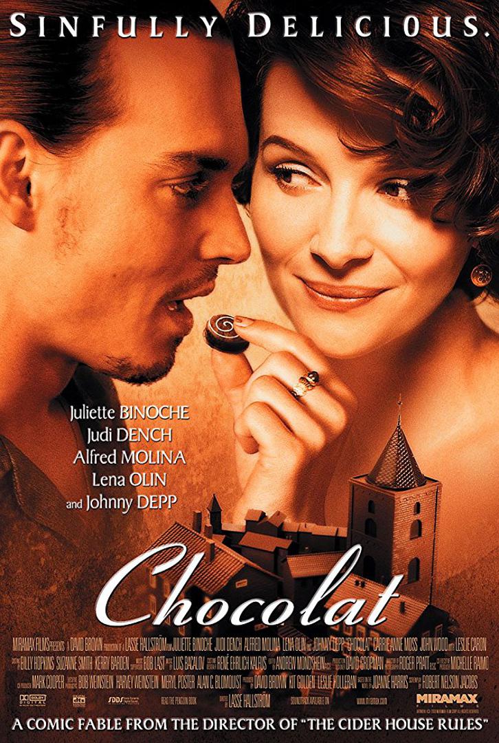 "Čokolada" ima sve - francuski štih, romantiku, mladog Johnnya Deppa i obilje prekrasnih delicija od kojih će vam curiti sline. Priča kulminira upravo na Uskrs i to ekstravagantnim festivalom čokolade. Dok budete gledali ovaj film, obavezno pripremite grickalice.