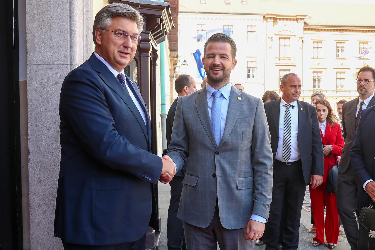 Zagreb: Andrej Plenković sastao se s crnogorskim predsjednikom Milatovićem