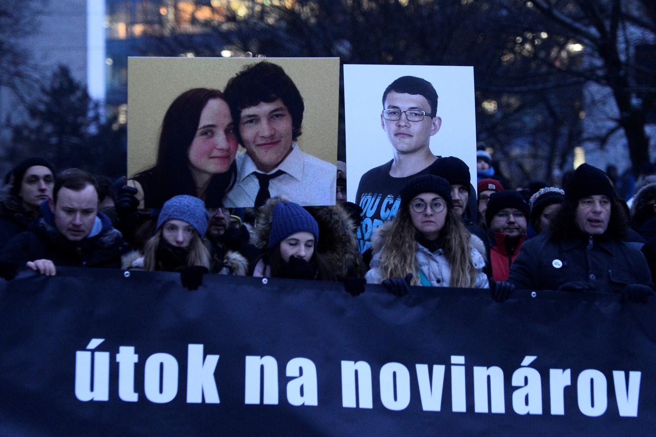 Prosvjed nakon ubojstva novinara Jana Kuciaka