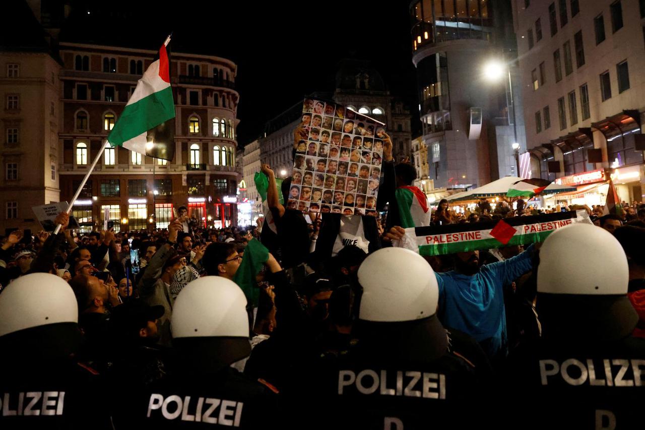 Protest in support of Palestinians following the conflict between Israel and Hamas, in Vienna