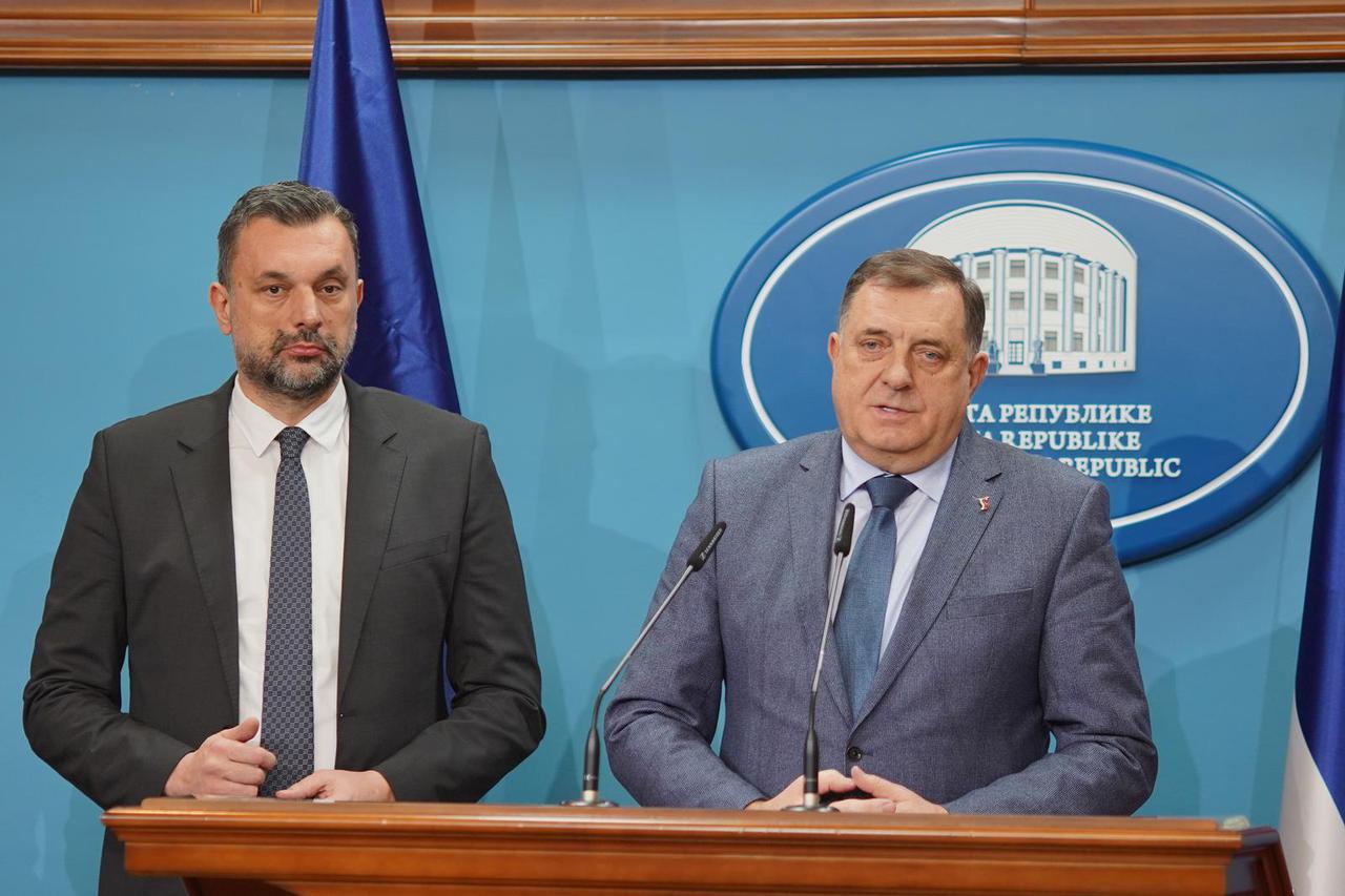 Banja Luka: Zajednička konferencija Milorada Dodika i Emedina Konakovića, novog minista vanjskih poslova