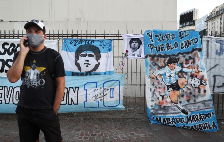 Argentines protest to demand justice after the death of soccer legend Diego Armando Maradona, in Buenos Aires