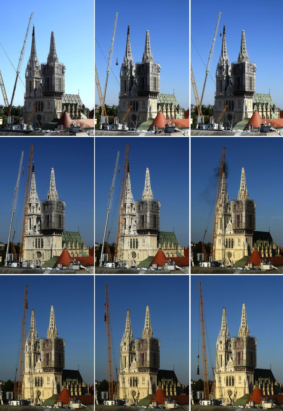Zagreb: Tijek uklanjanja sjevernog tornja katedrale u nekoliko fotografija