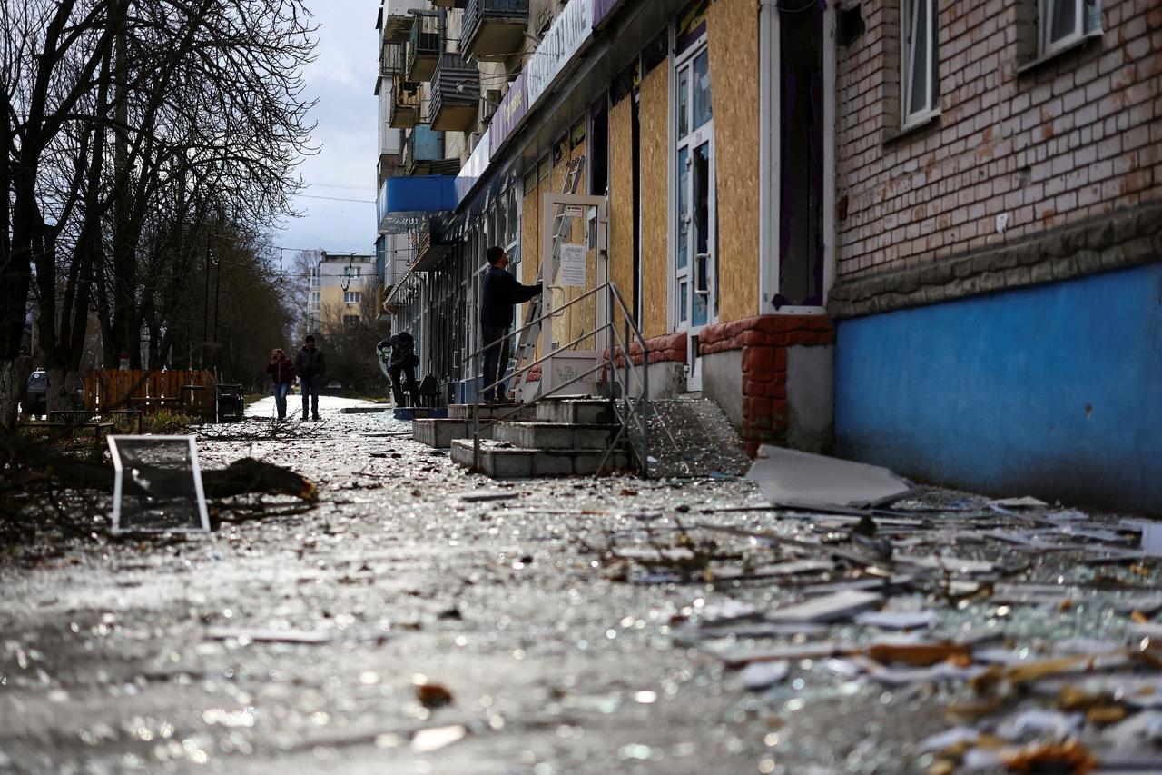 FILE PHOTO: Aftermath of Russian military strike in Kherson