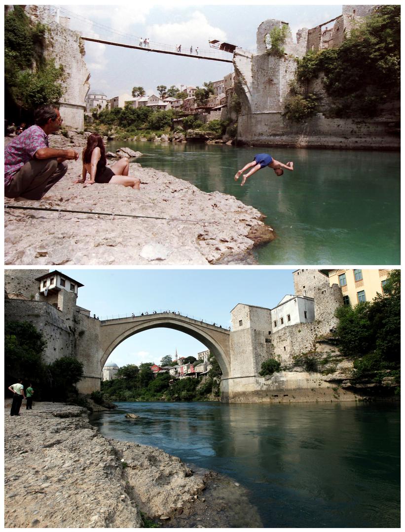 Most u Mostaru 1996. i 2011. godine 